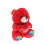 Red teddy bear rainbow heart 20cm 2