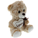 Beige plush teddy bear with bow 2