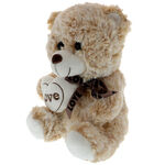 Beige plush teddy bear with bow 4