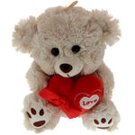 Beige teddy bear with a red heart 3