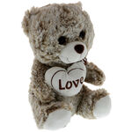 Plush cream-brown teddy bear with heart 2