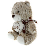 Plush cream-brown teddy bear with heart 4