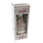 Rózsaszín virágokkal és pillangókkal festett váza Tavasz kezdődik 29cm 3