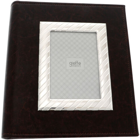 Photo Album with Picture Frame Silver Lines