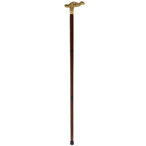 Elegant wooden cane with dinosaur handle
