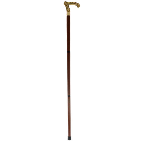 Elegant walking stick copper leaf handle