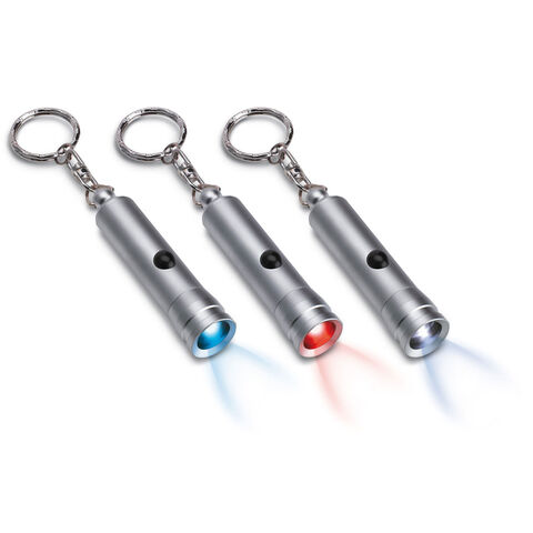 Tube-shaped keyring with colored LED lights