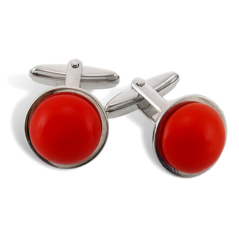 Red Silver Cufflinks