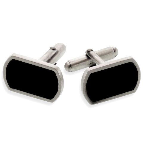 Silver Cufflinks Black