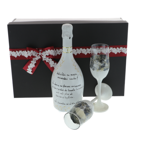 Cadou aniversare nunta Bottega White cu 2 pahare