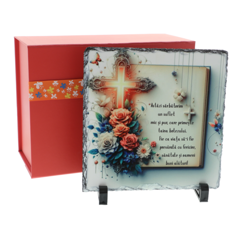 Cadou botez personalizat pe piatră naturală