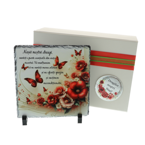 Cadou pentru Nași personalizat pe piatră naturală