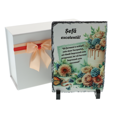 Cadou pentru Șefa personalizat pe piatră naturală