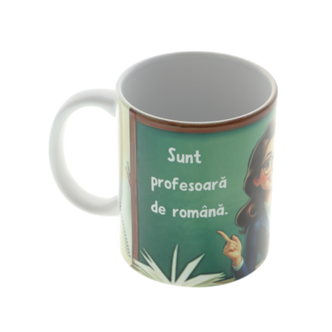 Cadou Profesoară Română – Cană Personalizată 350ml cu Mesaj Haios