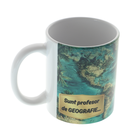 Cadou Profesor Geografie Cană Personalizată 350ml