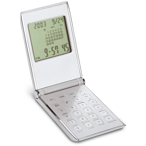 Calculator with clock and calendar