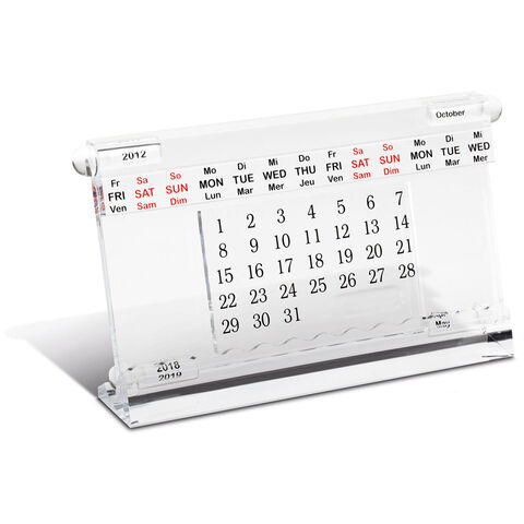 Transparent desk calendar