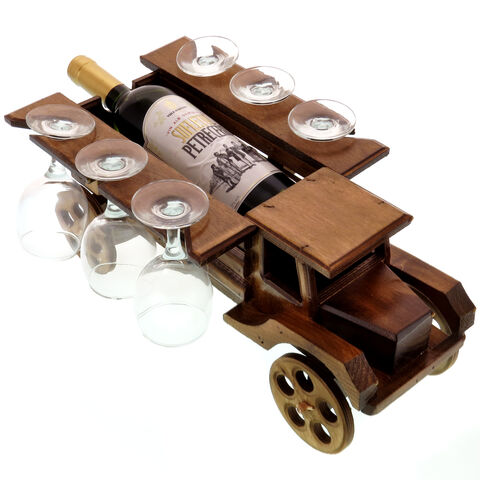 Wooden Truck with Red Wine