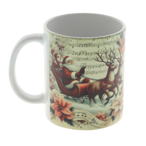 Christmas Mug 350 ml – Santa Claus with Musical Notes