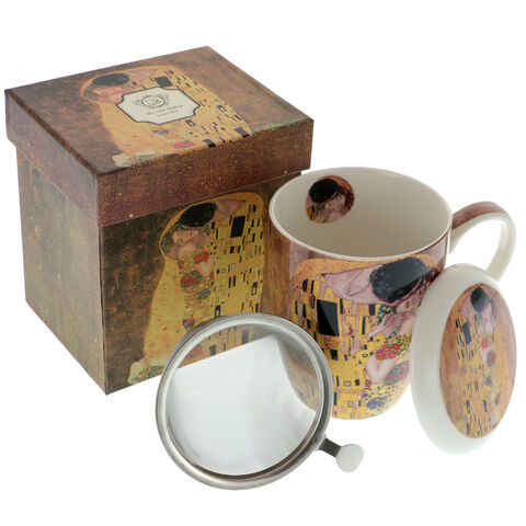 Klimt strainer mug: Kiss