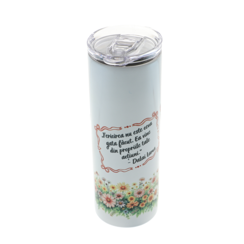 Cană Termoizolantă Metalică Personalizată Fericirea 500ml