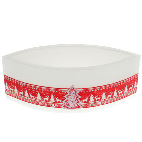 Christmas candle holder red-white