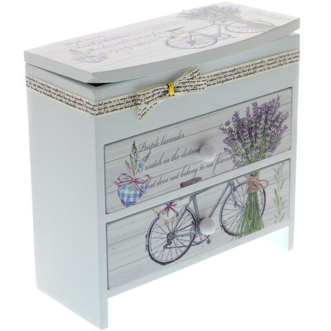 Lavender Jewelry Box with 2 Drawers