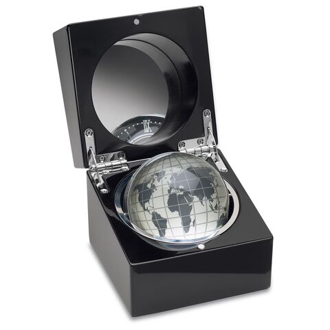 Clock with Magnifying lense Black Box