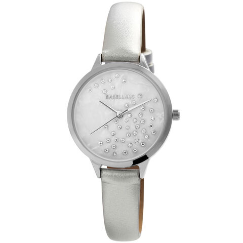 Women's watch silver pearl