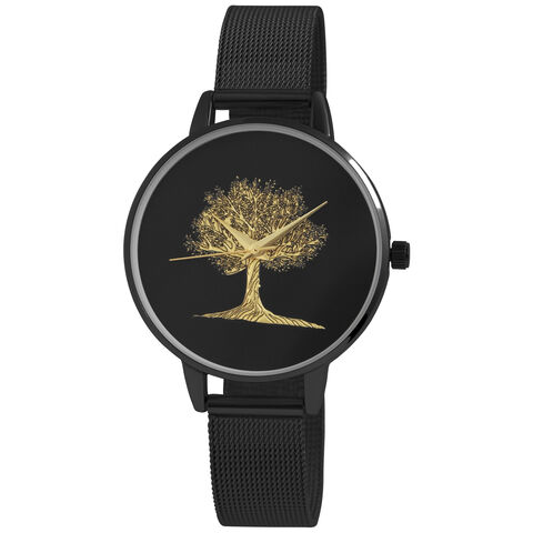 Women's Black Watch with tree of life