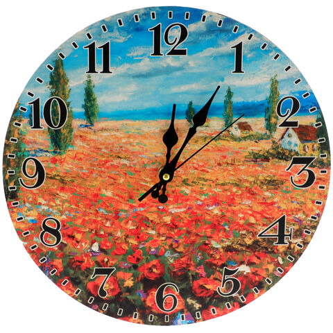 Wall clock Claude Monet: Poppies