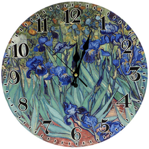 Van Gogh wall clock: Irises