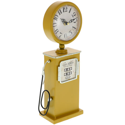 Yellow retro gas station clock