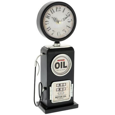 Black retro gas station clock