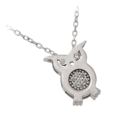 Silver Necklace Swarovski Smart Owl