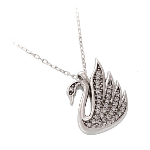 Silver Necklace Swarovski Swan