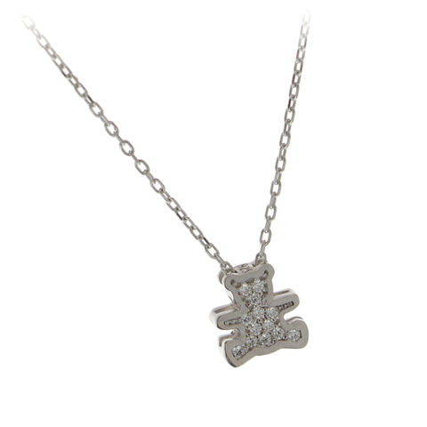 Teddybear silver necklace