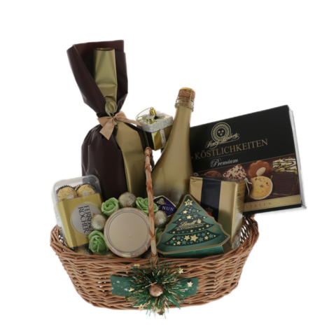 Golden Holidays Christmas gift basket