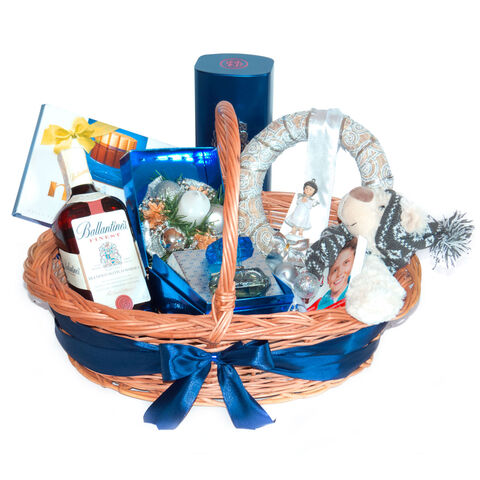 Blue Luxury Christmas Gift Basket