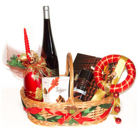 Red Luxury Christmas Gift Basket