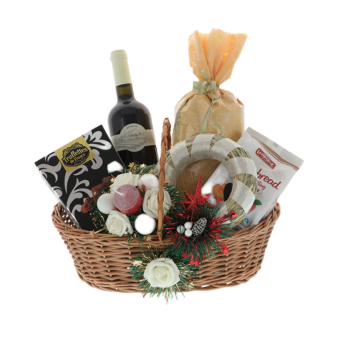 Gift basket Christmas roses for the holidays