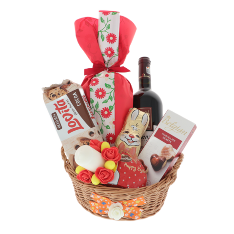 Easter gift basket Spring Flowers