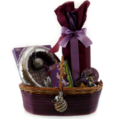 Purple Christmas Gift Basket