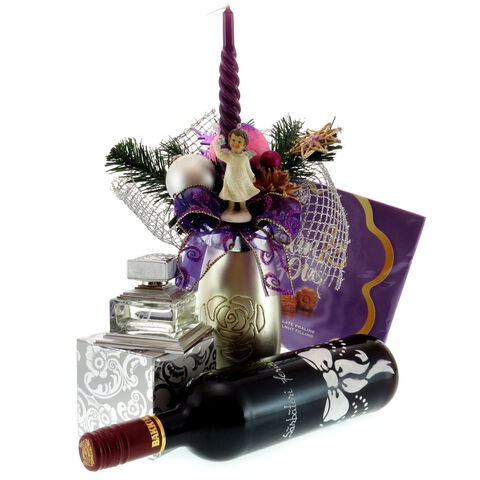 Purple gift basket