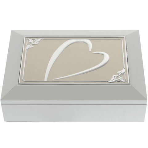 White Heart Jewelry Box