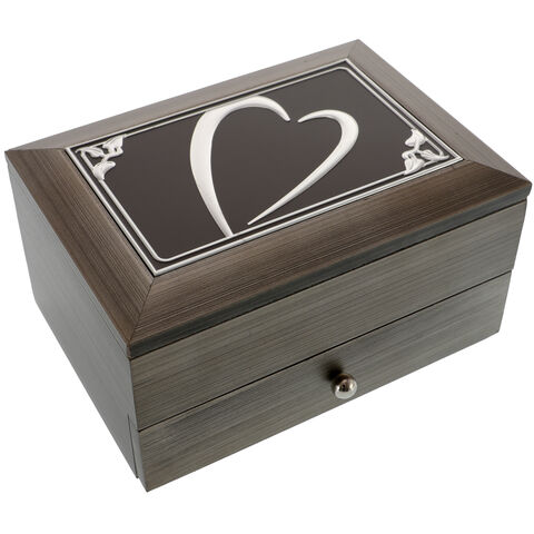 Jewelry Box with Drawer Heart Sidef