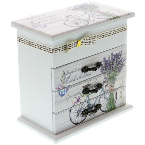 Jewelry Box with 3 Drawers Lavender