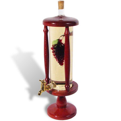 Wooden bottle holder with wine well