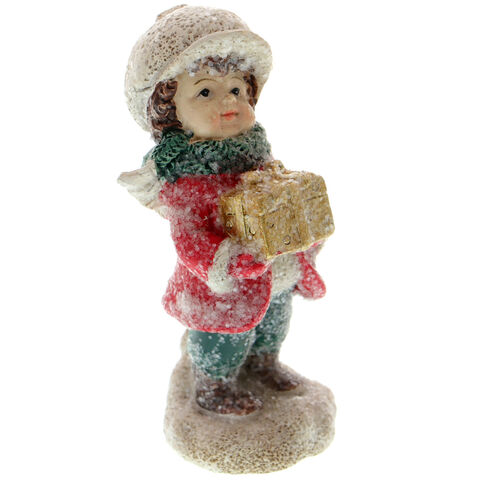 Figurina Craciun Baietel cu Cadou