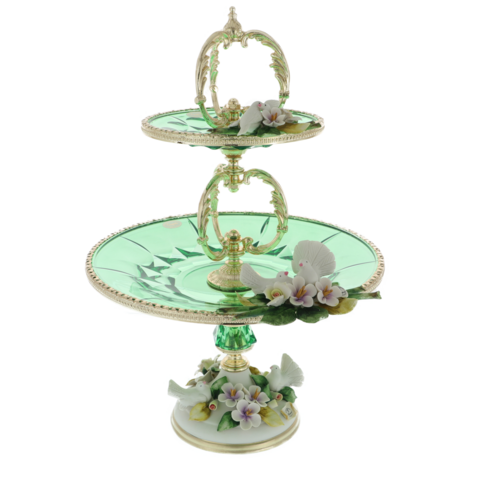 Luxurious dove tiered fruit stand 47cm